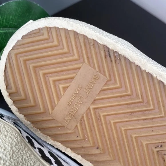 Saint Laurent White And Black Leopard Print Venice Slip-On Sneakers w/ Box - Picture 13 of 14